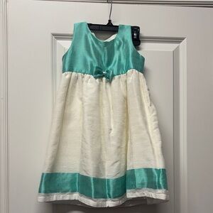 Toddler Habesha Ethiopia Dress in Aqua and White